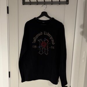 Jack and Jones Black Sweatshirt with Graphic “Hollywood Underground”